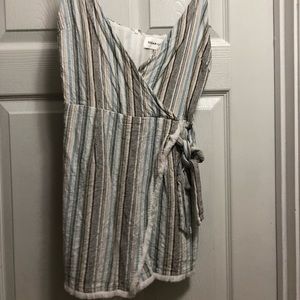 Front wrap striped romper